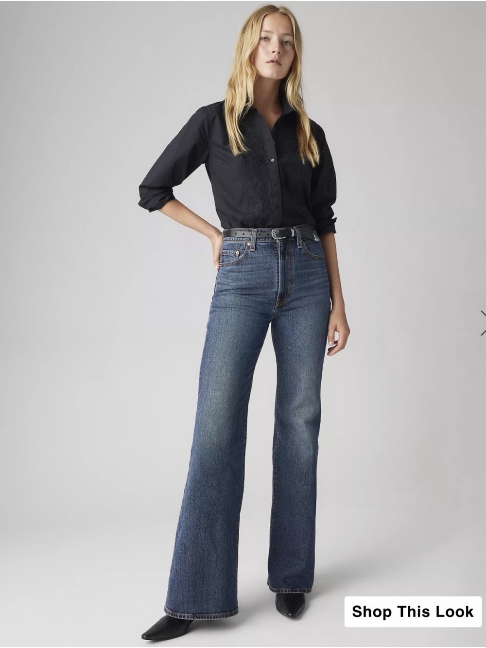Levi's Ribcage Bell Women’s Jeans - Dark Blue - High-Rise - Size 28x32